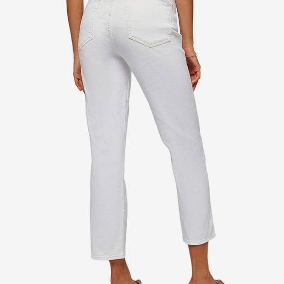 7 For All Mankind High Waisted Cropped Straight in Clean White Size 28 - Picture 2 of 13